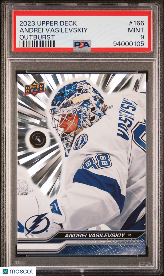 2023 Upper Deck Andrei Vasilevskiy #166 Silver Outburst PSA 9