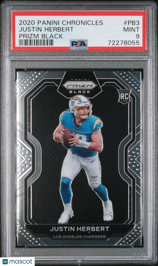 2020 Panini Chronicles Prizm Black Justin Herbert #PB3 PSA 9 - ROOKIE PSA ROOKIE