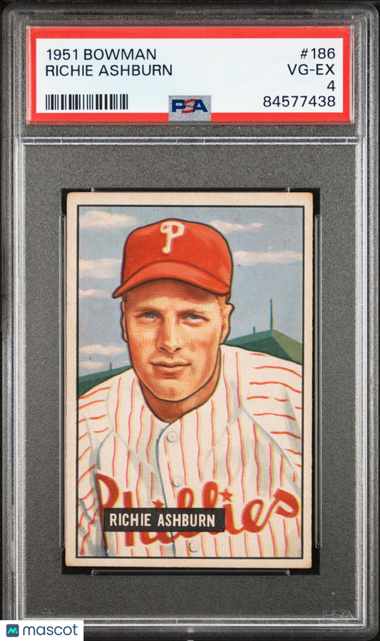 1951 Bowman Richie Ashburn #186 PSA 4