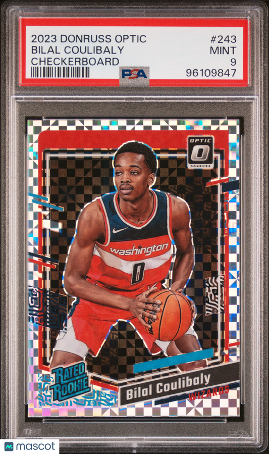 2023 Panini Donruss Optic Bilal Coulibaly #243 Checkerboard PSA 9