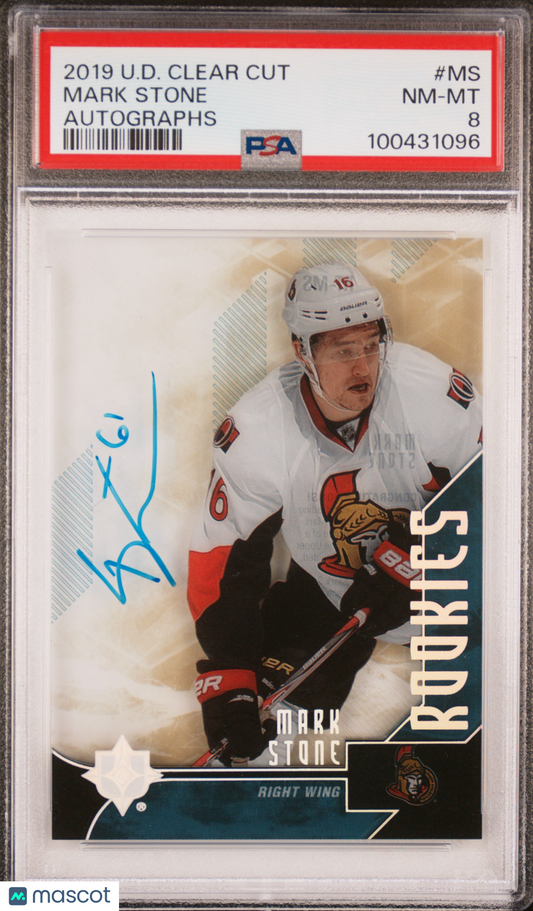 2019 Upper Deck Clear Cut - Mark Stone #MS - Autographs - ROOKIE AUTO - PSA