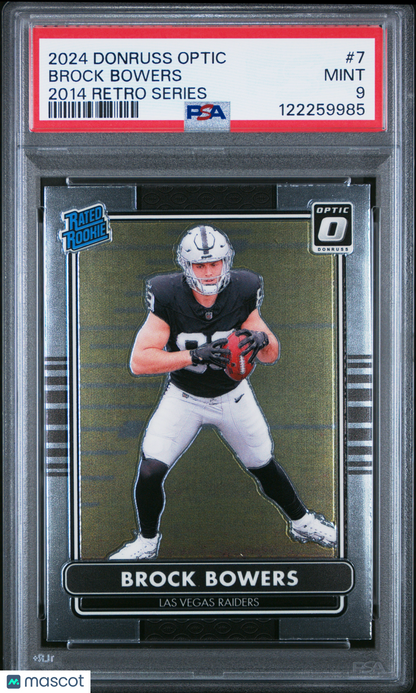 2024 Panini Donruss Optic - Brock Bowers #7 - 2014 Retro Series - PSA - ROOKIE