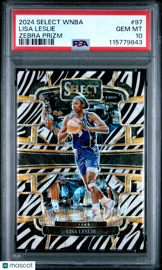 2024 Panini Select WNBA- Lisa Leslie #97 - Zebra Prizm CASE HIT - ZEBRA - PSA 10