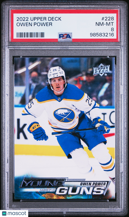 2022 Upper Deck YOUNG GUNS Owen Power YOUNG GUNS #228 PSA 8