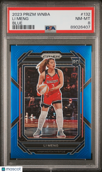 2023 Panini Prizm WNBA - LI Meng #132 - ROOKIE - Blue /175 - PSA 8 - /175 ROOKIE