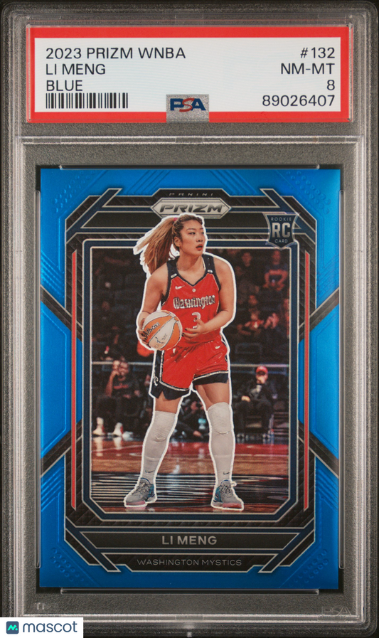 2023 Panini Prizm WNBA - LI Meng #132 - ROOKIE - Blue /175 - PSA 8 - /175 ROOKIE
