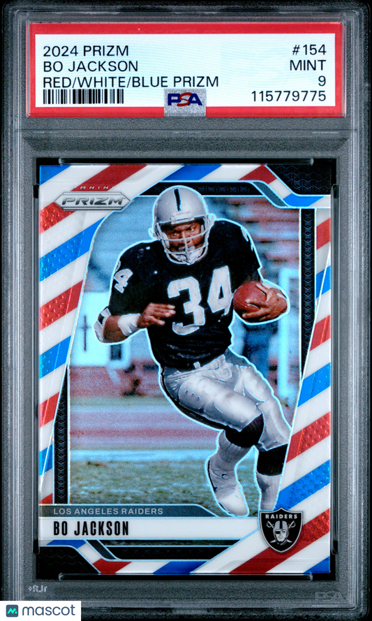 2024 Panini Prizm - Bo Jackson #154 - Red/White/Blue Prizm - PSA