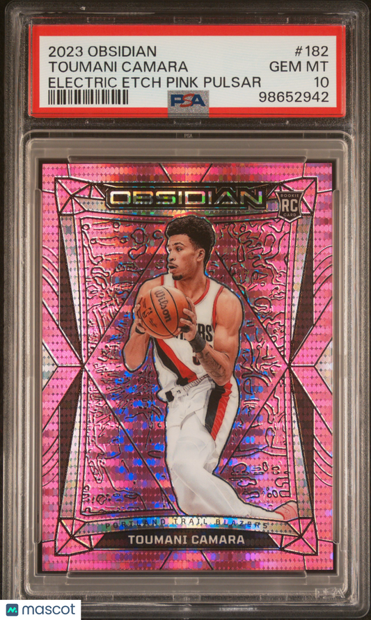 2023 Panini Obsidian Toumani Camara #182 Electric Etch Pink Pulsar PSA 10