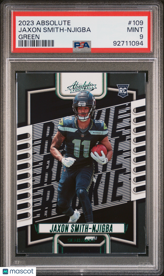 2023 Panini Absolute ROOKIE Jaxon Smith-Njigba ROOKIE #109 Green PSA 9