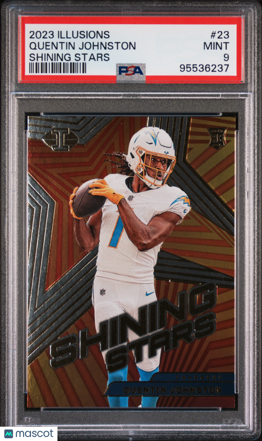 2023 Panini Illusions Shining Stars ROOKIE Quentin Johnston ROOKIE #23 PSA 9