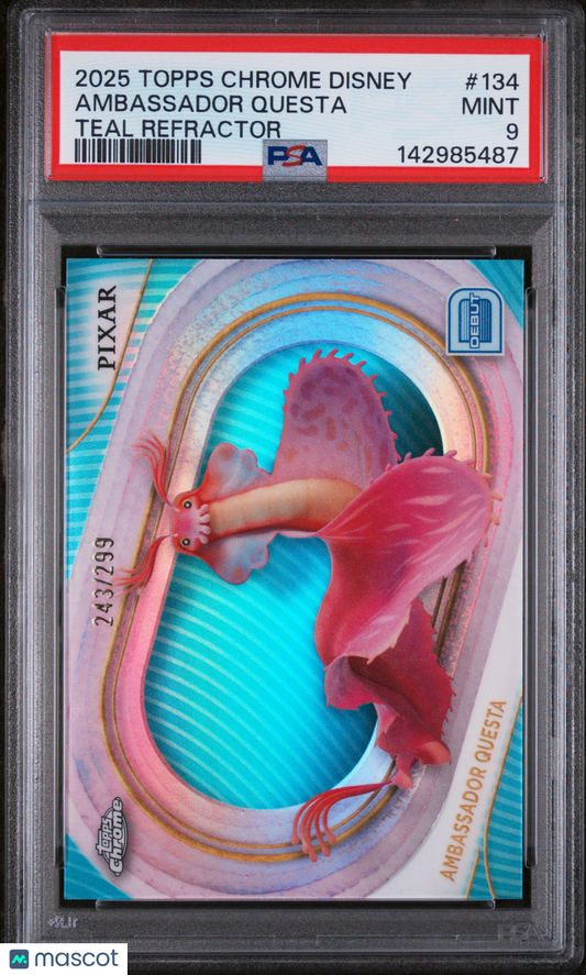 2025 Topps Chrome Disney - Ambassador Questa - Teal Refractor /299 - PSA - /299