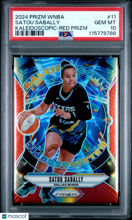 2024 Panini Prizm WNBA- Kaleidoscopic /99 - Satou Sabally #11 - Red /99 - PSA 10