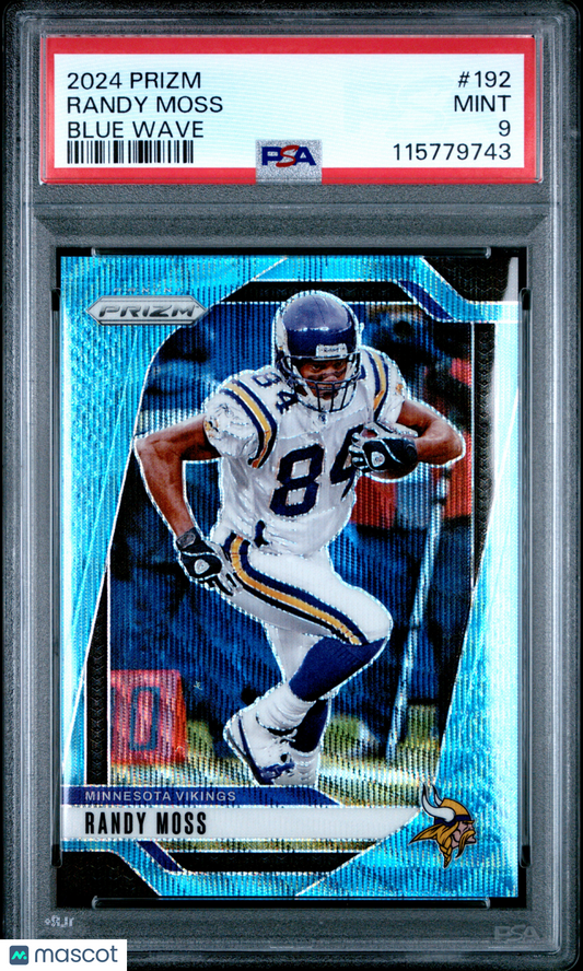2024 Panini Prizm - Randy Moss #192 - Blue Wave /230 - PSA 9 - /230