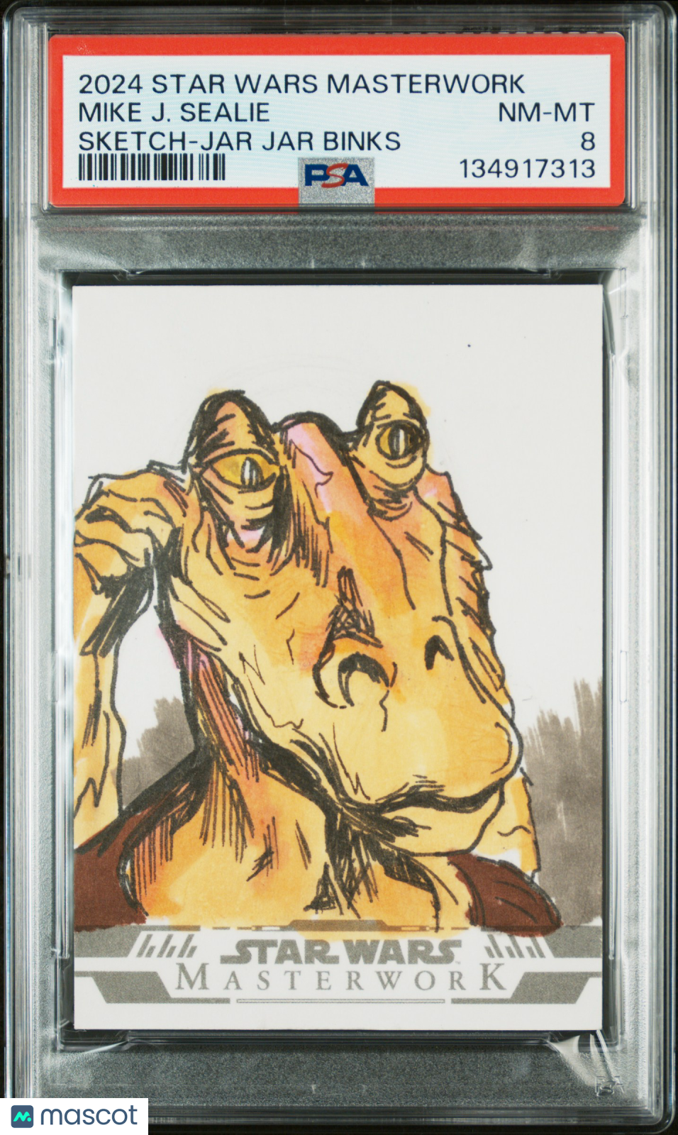 2024 Star Wars Masterwork - Jar Jar Binks SKETCH - Artist Mike J. Sealie - PSA
