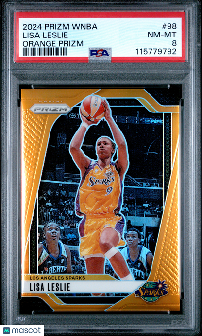 2024 Panini Prizm WNBA - Lisa Leslie #98 - Orange /99 - PSA - /99