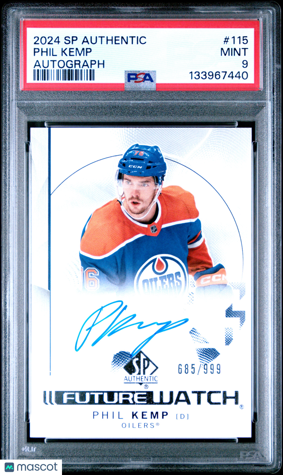 2024 SP Authentic - Phil Kemp - FUTURE WATCH AUTO /999 - PSA
