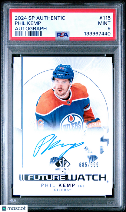 2024 SP Authentic - Phil Kemp - FUTURE WATCH AUTO /999 - PSA