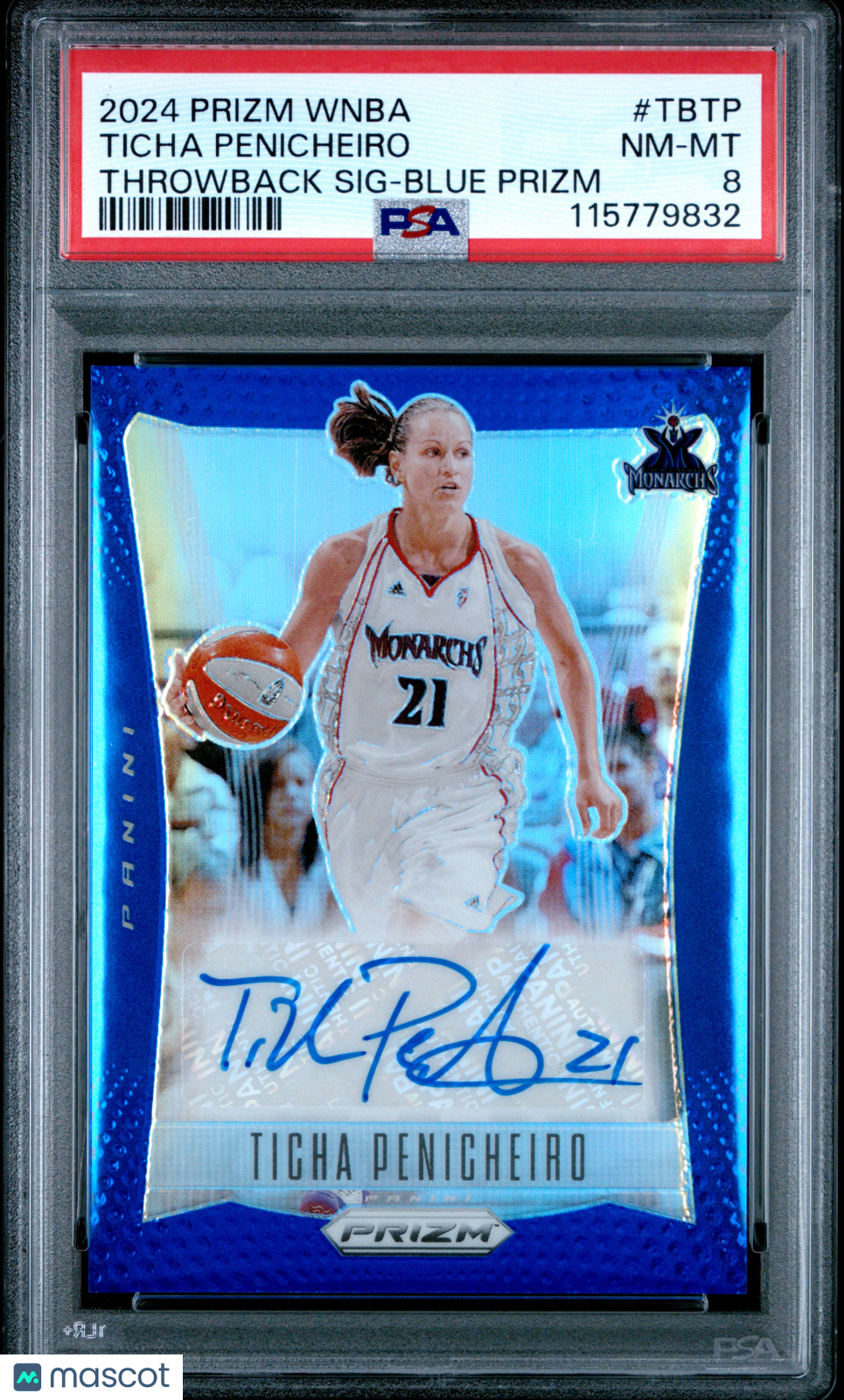 2024 Panini Prizm WNBA Throwback Signatures Ticha Penicheiro #TBTP Blue PSA 8