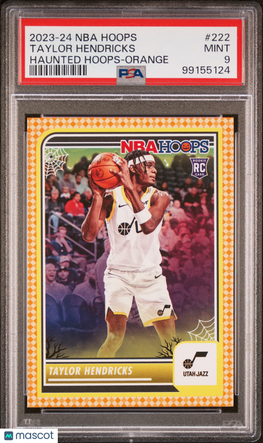 2023 Panini Haunted Hoops Taylor Hendricks #222 Orange PSA 9
