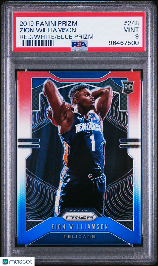 2019 Panini Prizm Zion Williamson #248 Red White Blue PSA 9 - ROOKIE