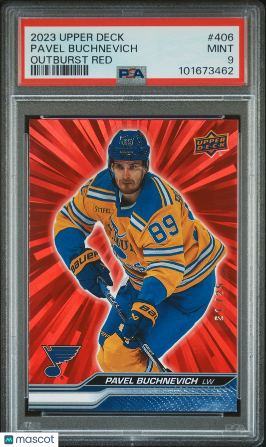 2023 Upper Deck - Pavel Buchnevich #406 - RED Outburst /25 -  PSA /25