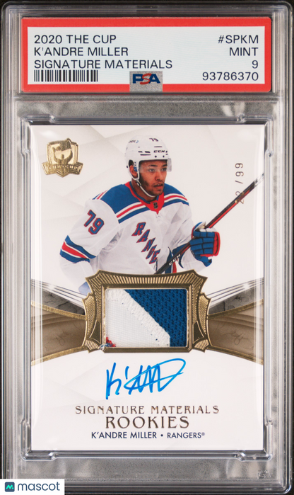2020 Upper Deck The Cup Signature Materials K'andre Miller #SPKM PSA 9 RPA