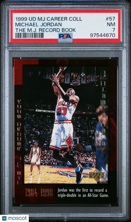 1999 Upper Deck MJ Collection Michael Jordan #57 The M. J. Record Book PSA 7
