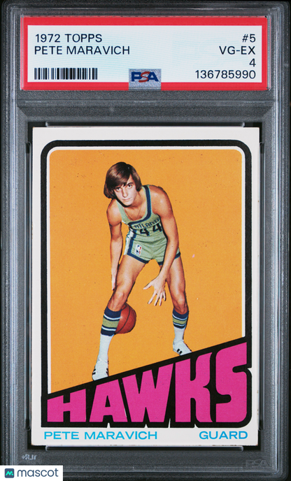 1972 Topps Basketball NBA - Pete Maravich #5 - PSA 4