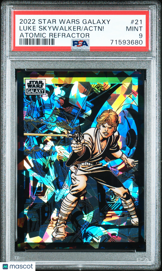 2022 Topps Chrome Star Wars Galaxy Actn! Luke Skywalker - /150 PSA 9 - /150