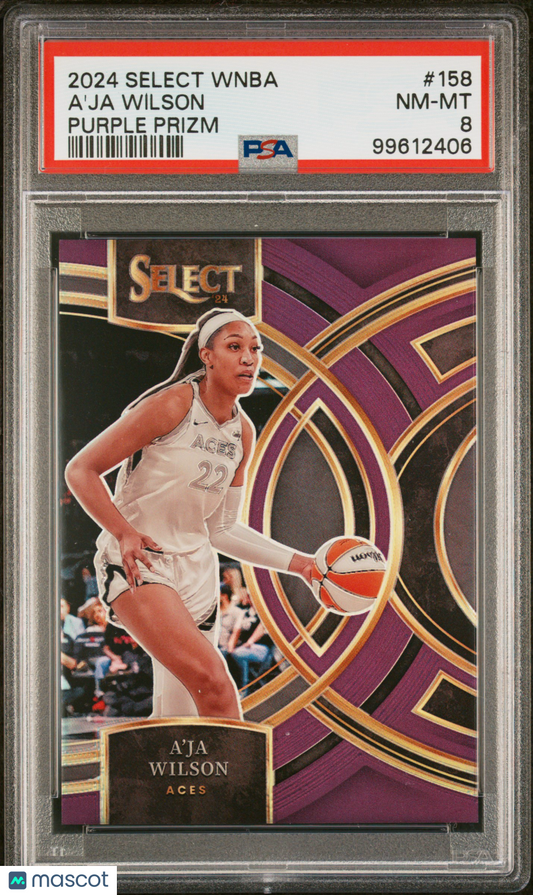 2024 Panini Select WNBA A'ja Wilson #158 Purple Prizm /149 PSA 8 - /149