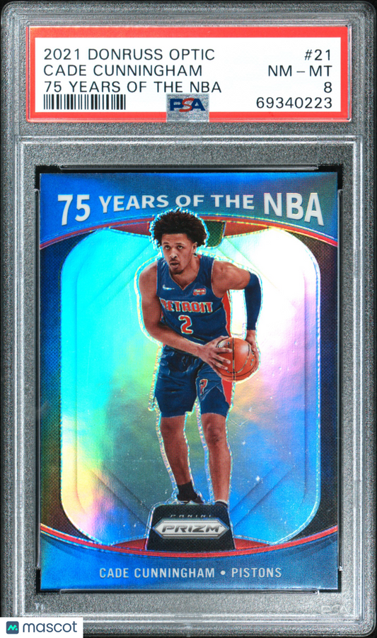 2021 Panini Donruss Optic 75 Years Of The NBA Cade Cunningham ROOKIE #21 PSA 8