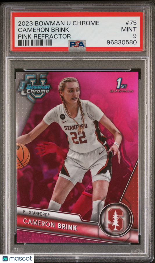 2023 Bowman University Chrome Cameron Brink #75 Pink Refractor PSA 9