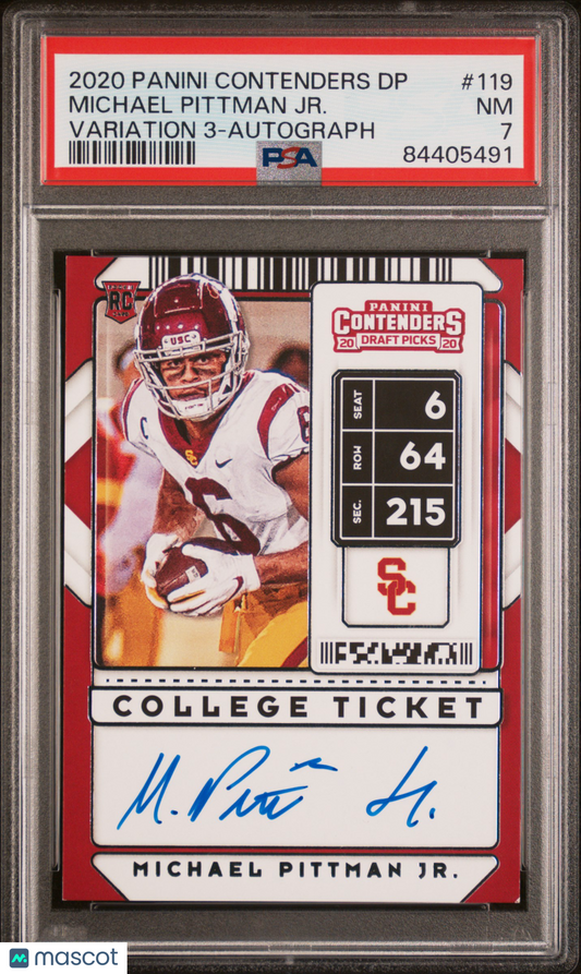 2020 Panini Contenders Draft Picks Michael Pittman JR. Auto PSA 7 - Variation 3
