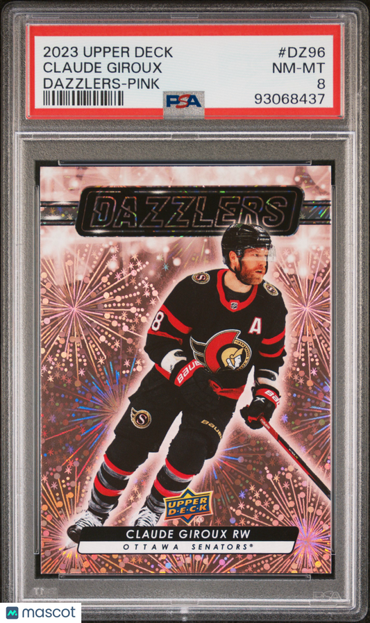 2023 Upper Deck Dazzlers Pink Claude Giroux #DZ96 PSA 8