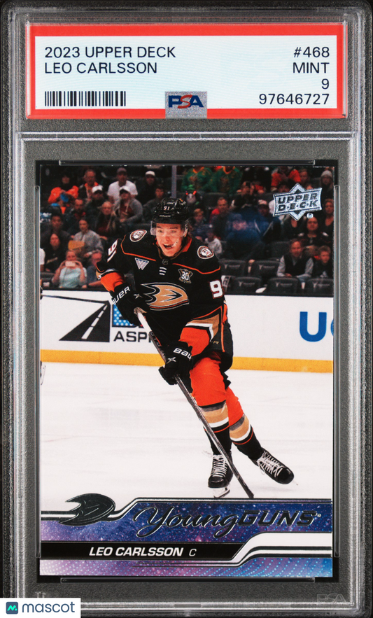 2023 Upper Deck Leo Carlsson Young Guns Rookie Card #468 PSA 9