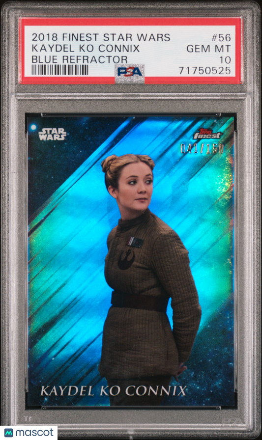 2018 Finest Star Wars - Kaydel Ko Connix #56 - Blue Refractor /150 - PSA 10