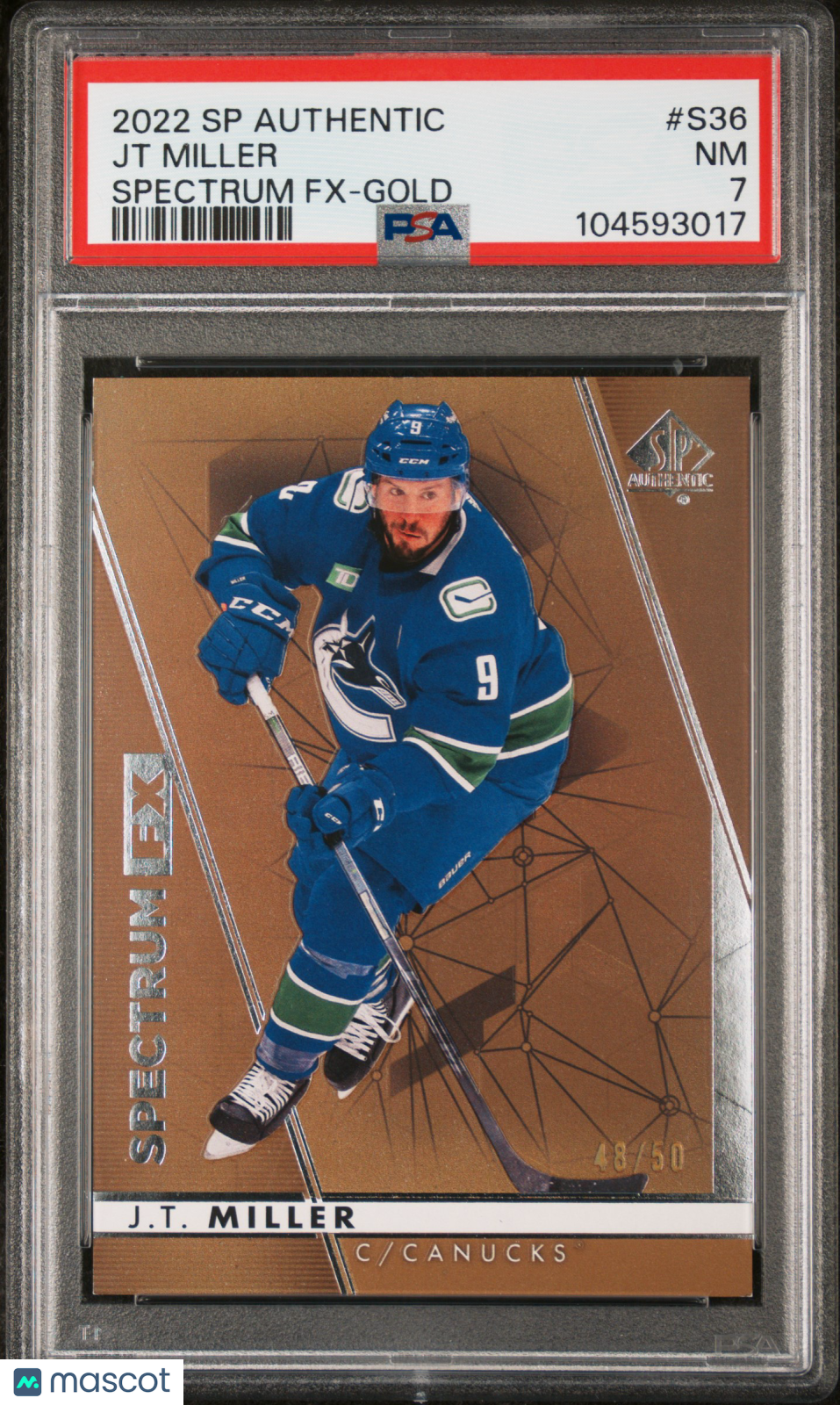 2022 SP Authentic Spectrum FX JT Miller #S36  - /50 GOLD  - PSA - /50 GOLD