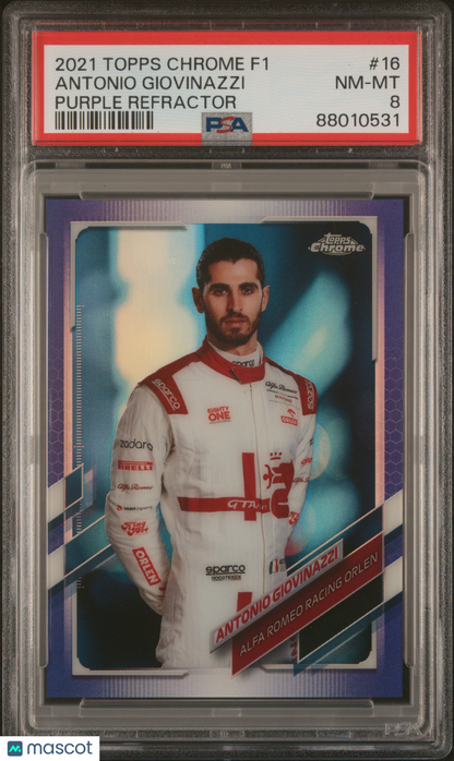 2021 Topps Chrome Formula 1 Antonio Giovinazzi #16 PSA 8 - /399, ## 309/399