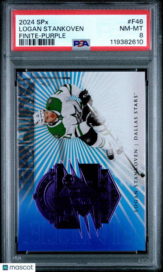 2024 SPX Finite - Logan Stankoven #F46 - ROOKIE - Purple /99 - PSA /99