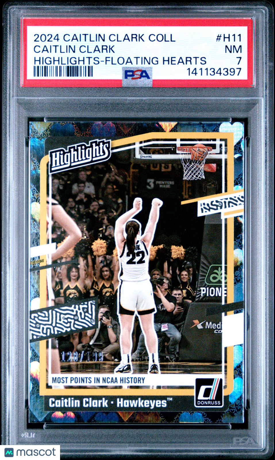 2024 Caitlin Clark - Caitlin Clark #H11 - Floating Hearts /199 - PSA - /199