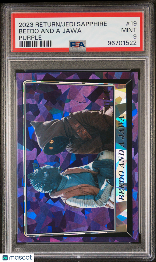 2023 Topps Chrome Sapphire Star Wars Return Of The Jedi /10 Beedo A Jawa PSA 9