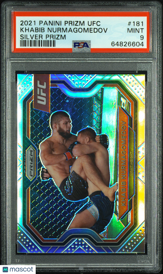 2021 Panini Prizm UFC Khabib Nurmagomedov #181 Silver PSA 9