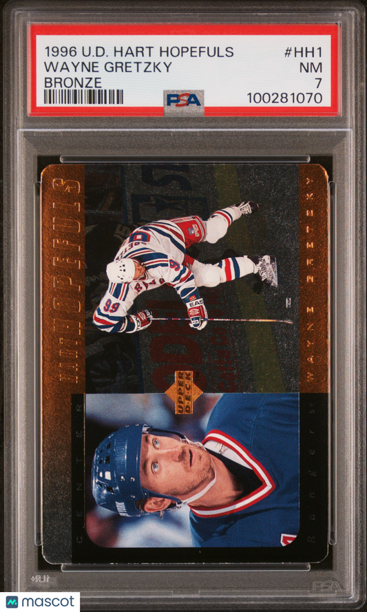 1996 Upper Deck- Wayne Gretzky #HH1- Hart Trophy Hopefuls - Bronze /5000 - PSA 7
