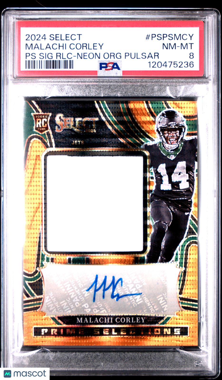 2024 Panini Select - Malachi Corley - ROOKIE AUTO - Orange Pulsar Auto /35 - PSA