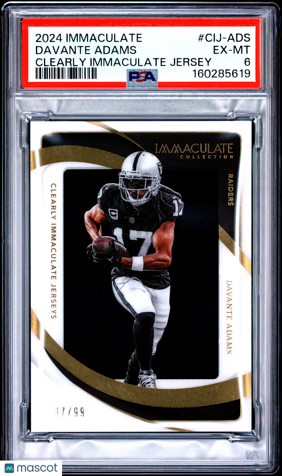 2024 Immaculate- Davante Adams - Clearly Immaculate Jersey /99 - PSA - PATCH /99