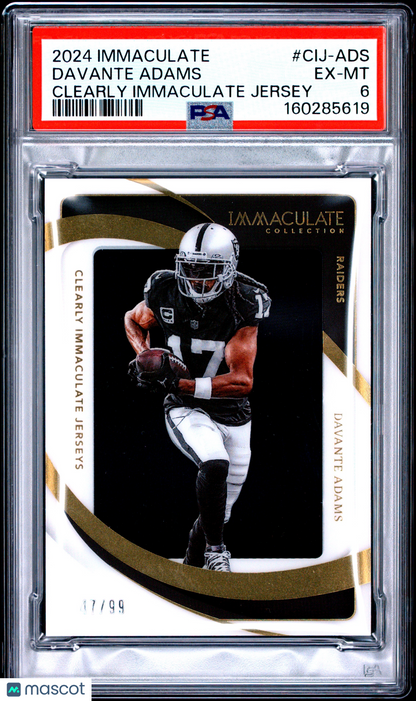 2024 Immaculate- Davante Adams - Clearly Immaculate Jersey /99 - PSA - PATCH /99