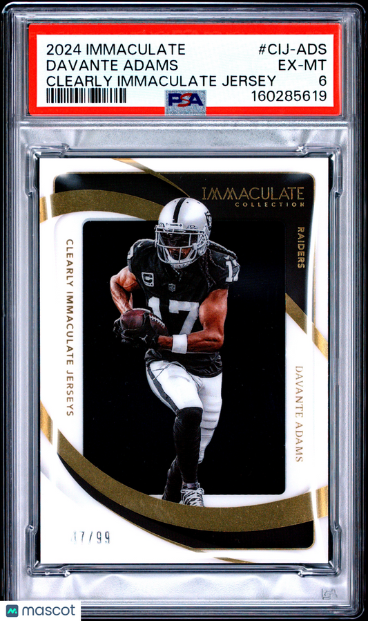 2024 Immaculate- Davante Adams - Clearly Immaculate Jersey /99 - PSA - PATCH /99