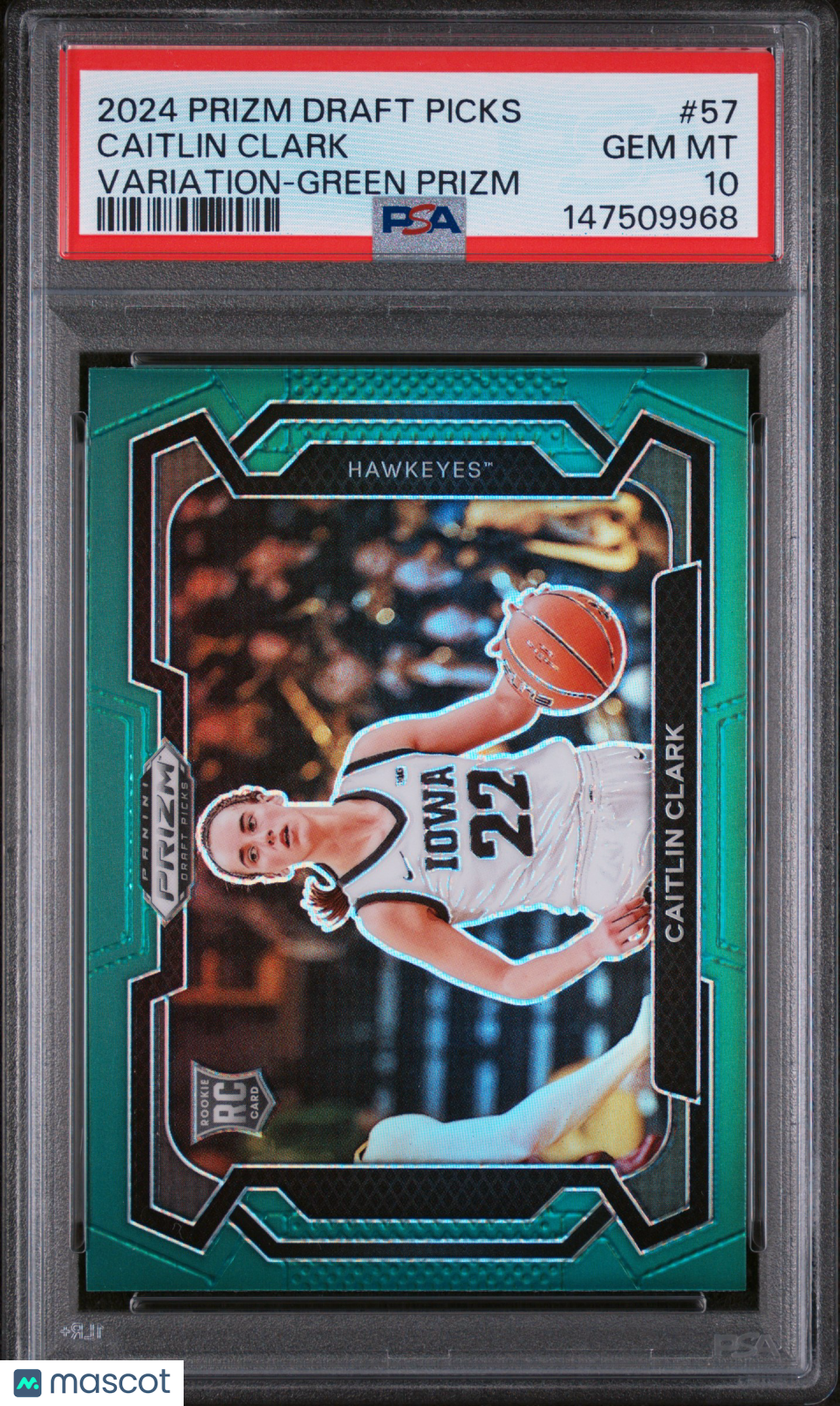 2024 Panini Prizm Draft Picks Caitlin Clark #57 Variation Green PSA 10