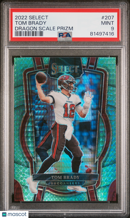 2022 Panini Select Tom Brady #207 Dragon Scale /89 Prizm PSA 9 - /89 POP 9