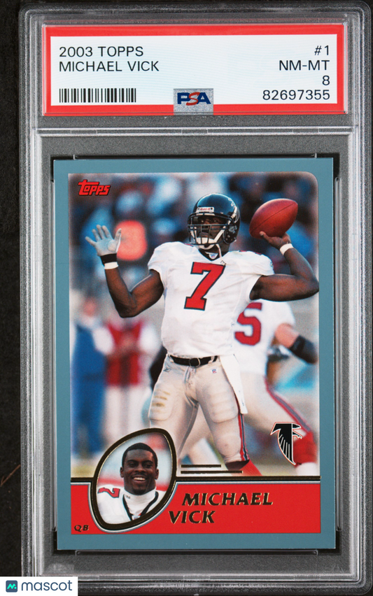2003 Topps Michael Vick #1 PSA 8